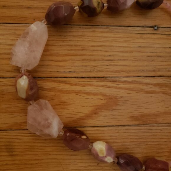 Rose Quartz, Semi Precious Stone and Costume Necklace - Picture 3 of 5
